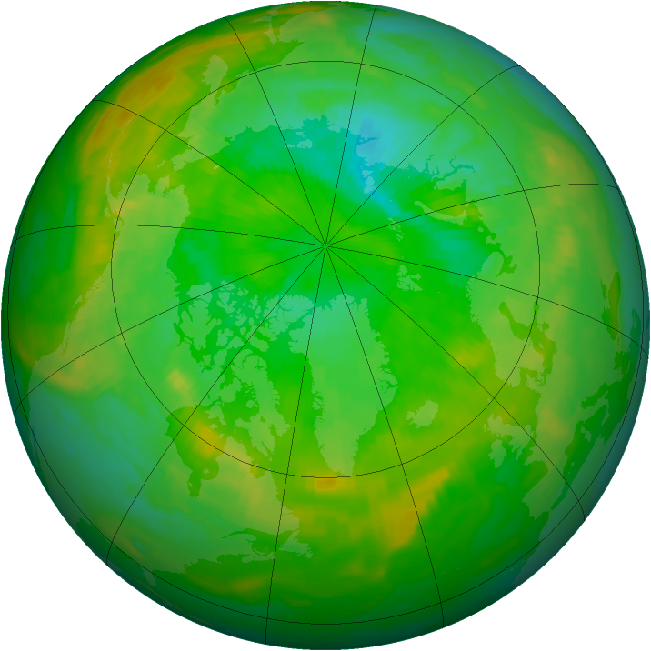 Arctic ozone map for 17 July 1991